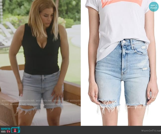 Mother Frayed Shorts worn by Robyn Dixon on The Real Housewives of Potomac