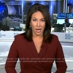 Nancy Cordes’s brown wrap dress on CBS Evening News