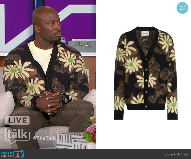 Nanushka Taiki Cardigan worn by Akbar Gbajabiamila on The Talk