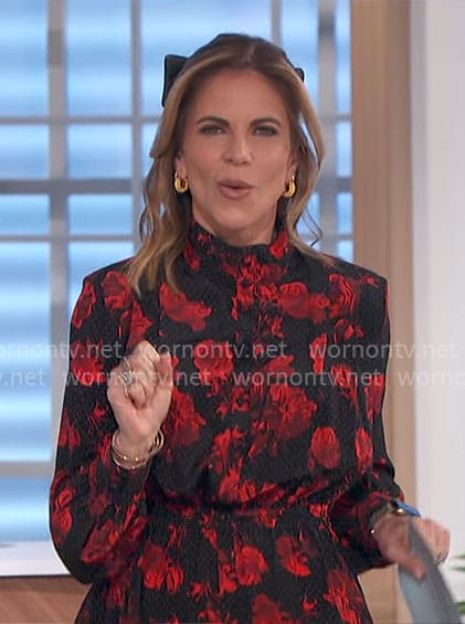 Natalie's rose print dress on The Talk