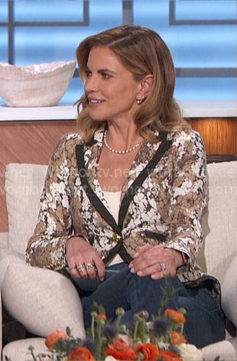 Natalie's brown floral blazer on The Talk