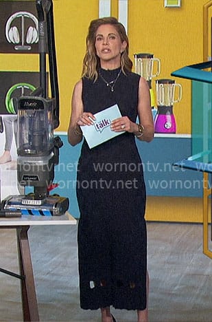 Natalie’s navy knit midi dress on The Talk