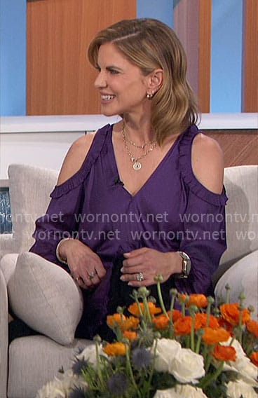 Natalie's purple cold-shoulder dress on The Talk