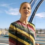 Natalie’s diagonal rainbow stripe jacket on The Talk