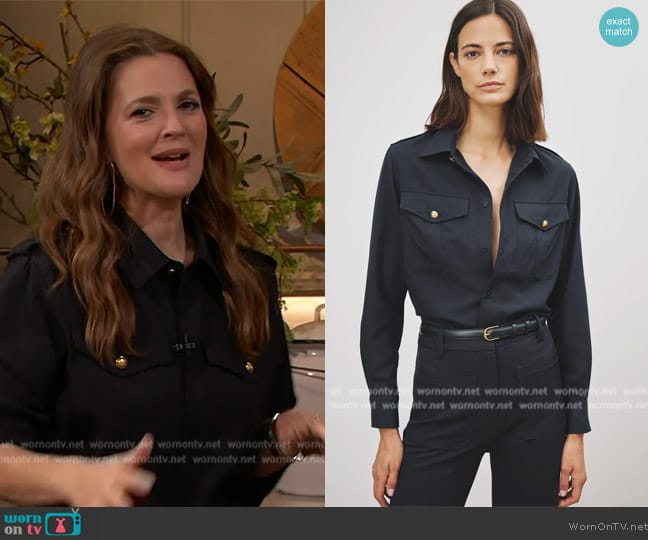 Nili Lotan Jeanette Top worn by Drew Barrymore on The Drew Barrymore Show