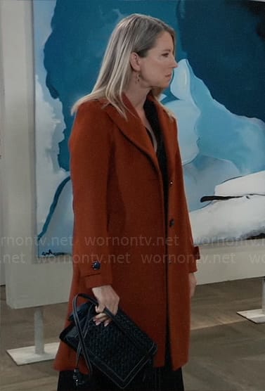 Nina's rust brown coat on General Hospital