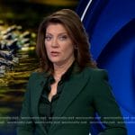 Norah’s dark green shirt and suit on CBS Evening News