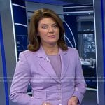 Norah’s lavender blazer on CBS Evening News