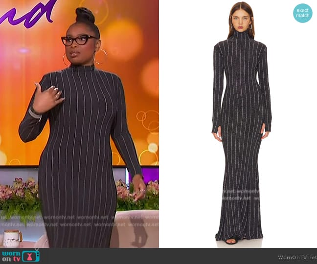 Norma Kamali Long Sleeve Turtle Fishtail Gown worn by Jennifer Hudson on The Jennifer Hudson Show