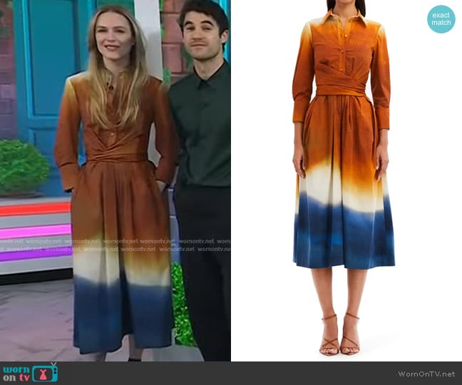 WornOnTV: Evan Rachel Wood’s orange and blue tie dye shirtdress on ...