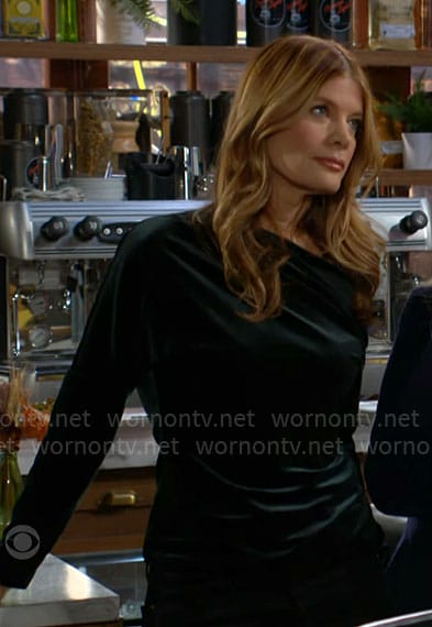 Phyllis' green velvet top on The Young and the Restless