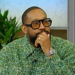 PJ Morton’s green tweed jacket on Tamron Hall Show