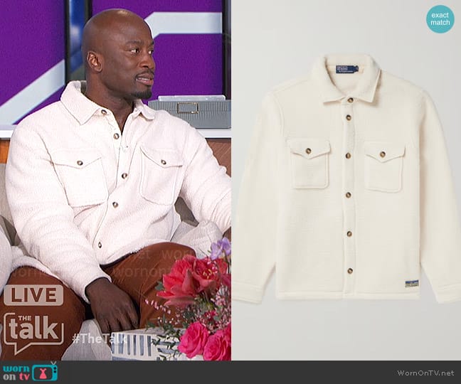 Polo Ralph Lauren Pile Fleece Overshirt worn by Akbar Gbajabiamila on The Talk