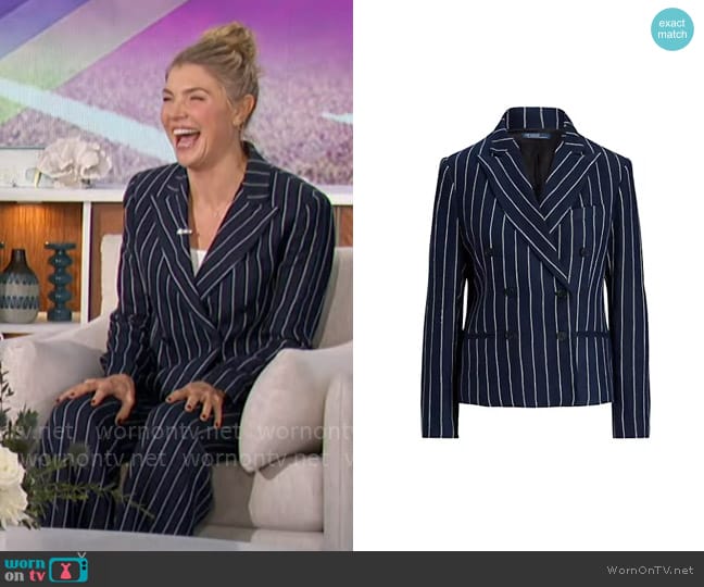 The Talk: January 2023 Amanda Kloots's Grey Tweed Blazer and Pant