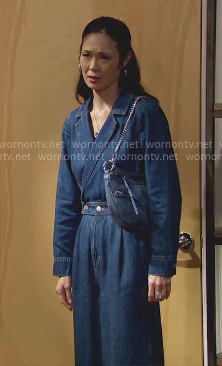 Poppy's denim jumpsuit on The Bold and the Beautiful