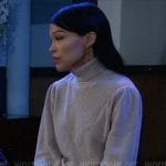 Portia’s beige turtleneck sweater on General Hospital