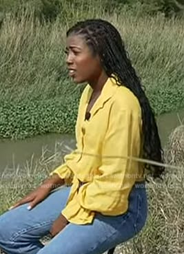 Priscilla Thompson’s yellow ruffle cuff blouse on Today