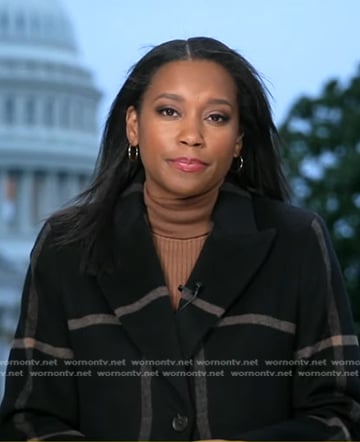 Rachel's black plaid coat on Good Morning America