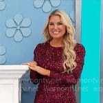 Rachel’s burgundy sequin mini dress on The Price is Right