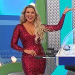 Rachel’s pink sequin v-neck mini dress on The Price is Right