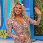 Rachel’s sequin long sleeved mini dress on The Price is Right