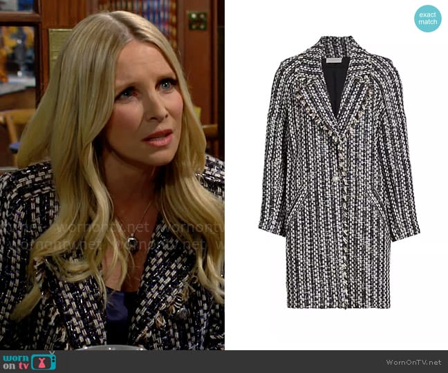 Christine’s striped tweed jacket on The Young and the Restless