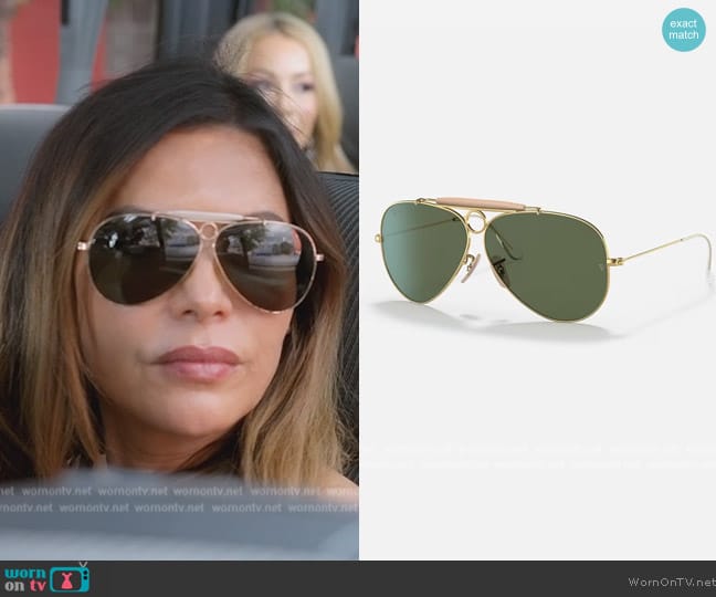 Ray Ban Shooter Sunglasses worn by Adriana de Moura (Adriana de Moura) on The Real Housewives of Miami