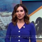 Rebecca’s blue ribbed cardigan on Good Morning America