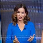 Rebecca’s blue ribbed collared top on Good Morning America