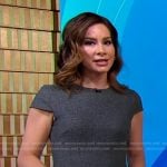 Rebecca’s grey plaid sheath dress on Good Morning America