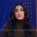 Reena’s brown turtleneck dress on Good Morning America