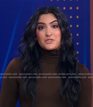 Reena's brown turtleneck dress on Good Morning America