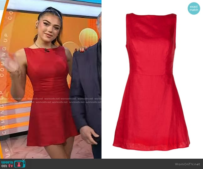 Reformation Zenni Linen Minidress worn by Sistine Stallone on Today