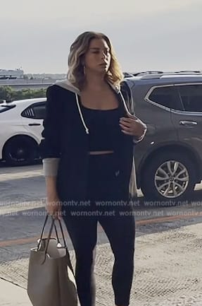 Robyn's black hooded jacket on The Real Housewives of Potomac