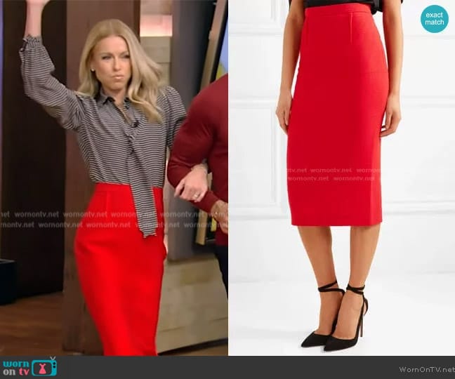 Roland Mouret Arreton Skirt worn by Kelly Ripa on Live with Kelly and Mark