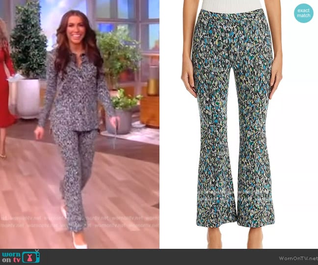 Rosetta Getty Printed Crop Flare Pants worn by Alyssa Farah Griffin on The View