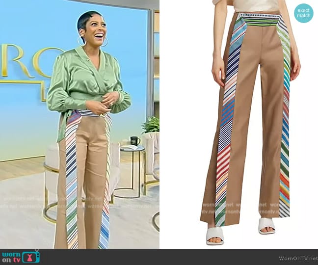 Rosie Assoulin Walk The Plank Pants worn by Tamron Hall on Tamron Hall Show