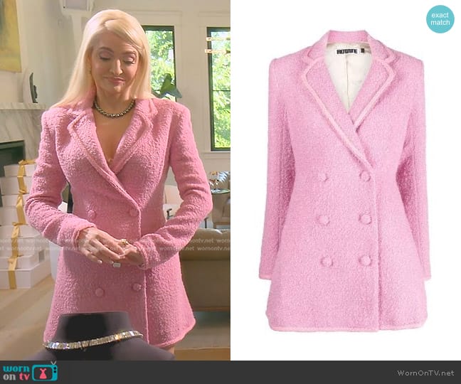 Rotate Newton Double-Breasted Blazer Dress worn by Erika Jayne on The Real Housewives of Beverly Hills