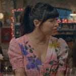 Sam’s floral Valentines Day dress on Not Dead Yet