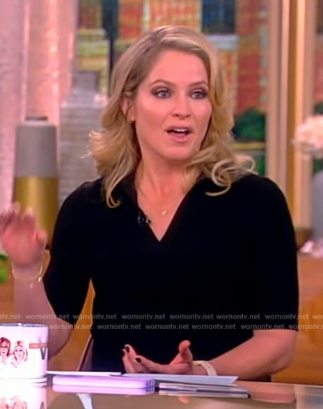 Sara’s black ribbed polo dress on The View