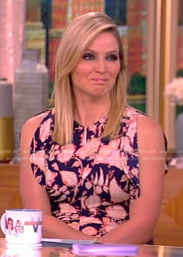 Sara's blue floral print dress on The View