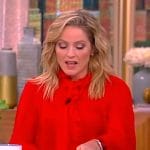 Sara’s red ruffle front blouse on The View