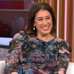 Sarah Gelman’s floral mesh dress on CBS Mornings