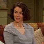Sarah’s grey v-neck sweater on Days of our Lives