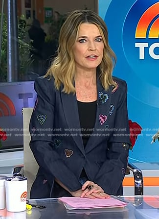 Savannah's heart denim blazer on Today