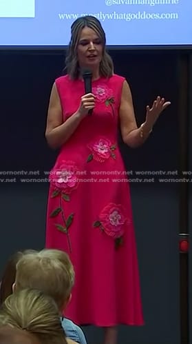 Savannah’s pink floral embroidered dress on Today