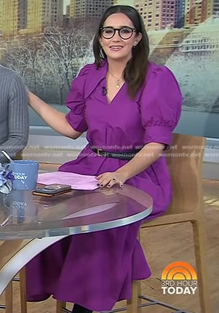 Savannah's purple poplin midi dress on Today