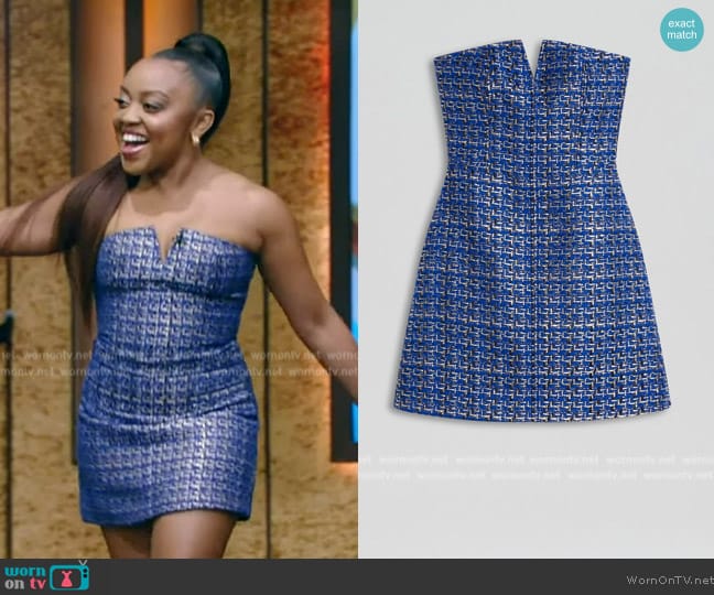 Scanlan Theodore Tinsel Tweed Dress worn by Quinta Brunson on Live with Kelly and Mark