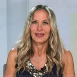 Becky Worley’s sequined v-neck top on Good Morning America