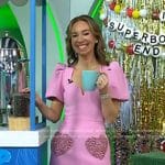Shannon Doherty’s pink heart embellished mini dress on Today